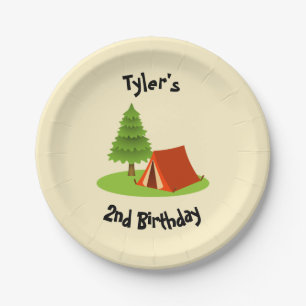 Camping Party Personalisierten Teller