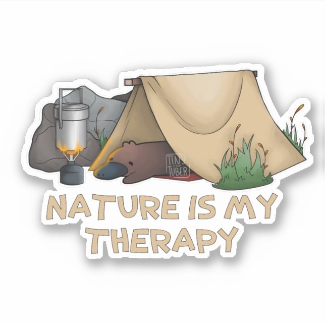 Camping Platypus Sticker (Vorderseite)