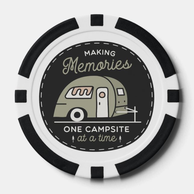 Camping Poker Chips - Erinnerungen machen Eine Web (Vorderseite)