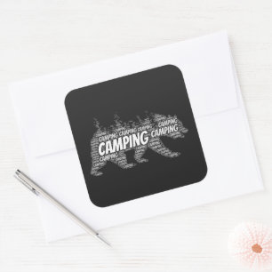 Camping-Position Quadratischer Aufkleber