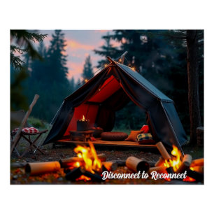 Camping Poster - Disconnect to Reconnect