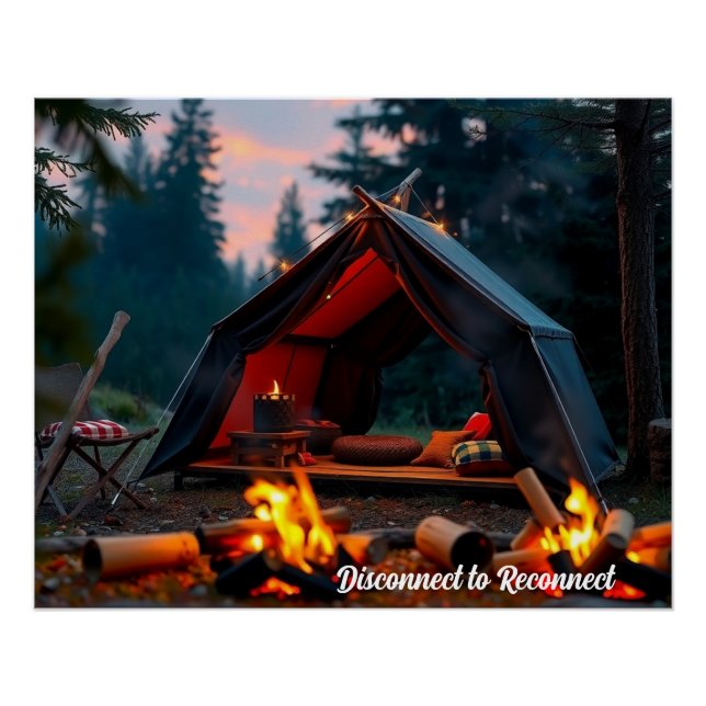 Camping Poster - Disconnect to Reconnect (Vorderseite)