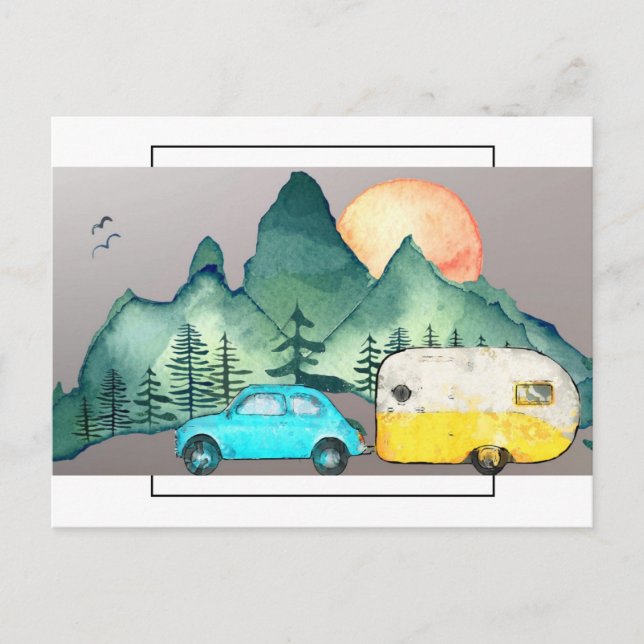 Camping Postkarte (Vorderseite)