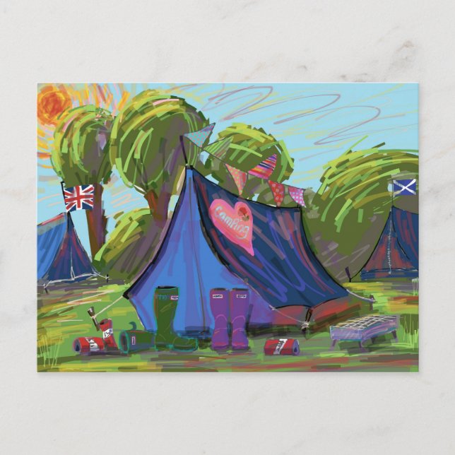 Camping Postkarte (Vorderseite)