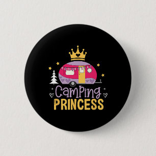 Camping Prinzessin Camper Outdoor Abenteurer Erkun Button