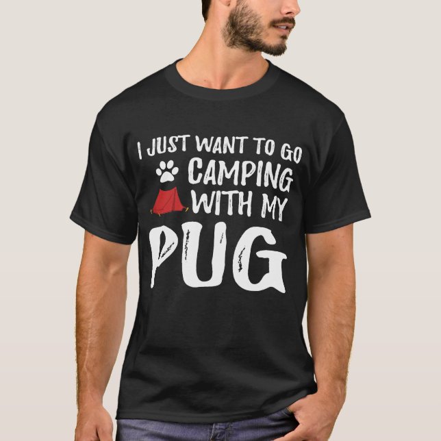 Camping Pug für lustige Hundemutter oder Hundevate T-Shirt (Vorderseite)