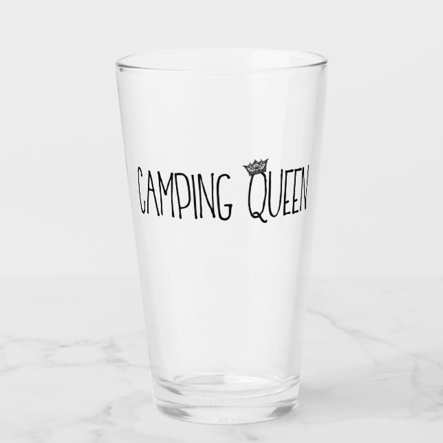 "Camping Queen" Glas (Vorderseite)