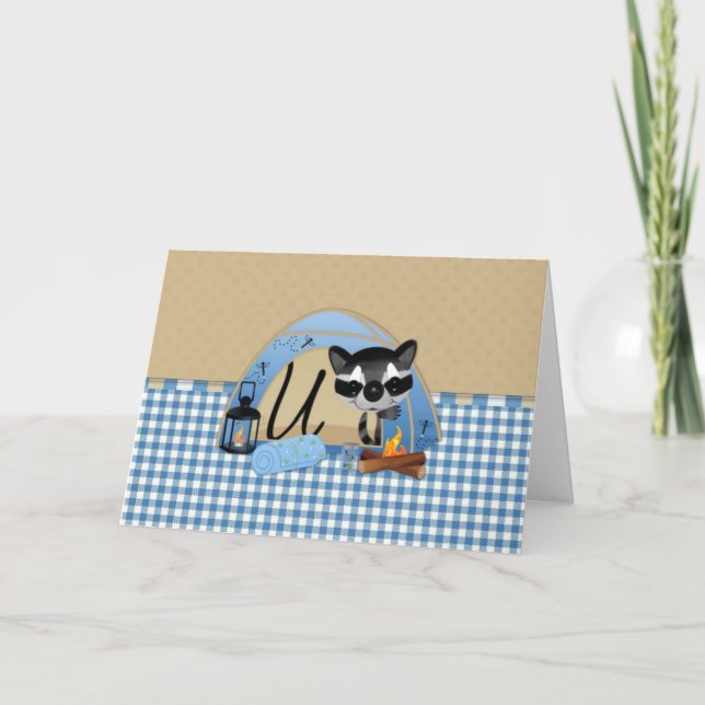 Camping Raccoons Letter U (Vorderseite)