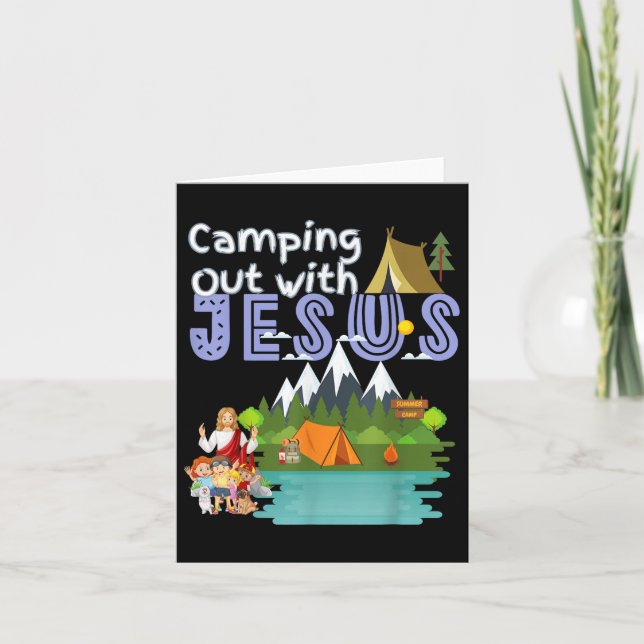 Camping raus mit Jesus Summer Camp Vbs Christlich  Karte (Vorderseite)