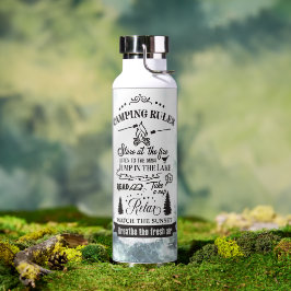 Camping-Regeln für Wasserfarbenwald Trinkflasche