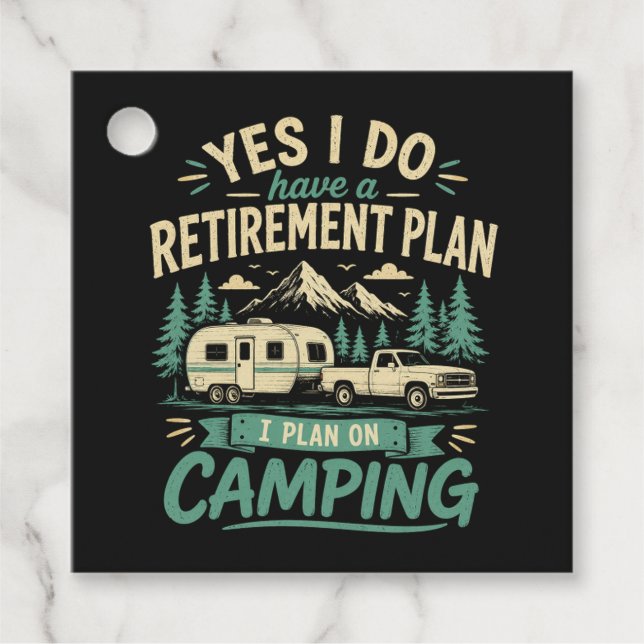Camping-Rentenvorsorgeplan Geschenkanhänger (Vorderseite)