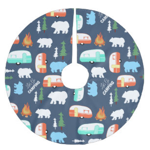 Camping Retro Camper RV Life - Blue Polyester Weihnachtsbaumdecke