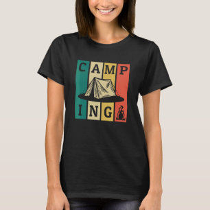 Camping Retro Strips Zelte Glamping Camping Campin T-Shirt