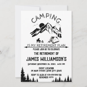 Camping-Ruhestandsfeier Einladung