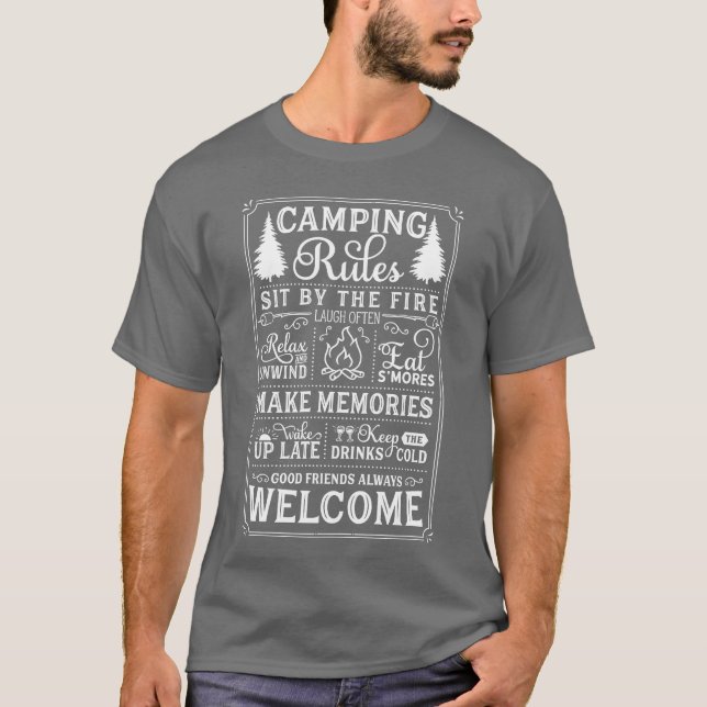 Camping Rules Camping Lover Campfire Adventure gif T-Shirt (Vorderseite)