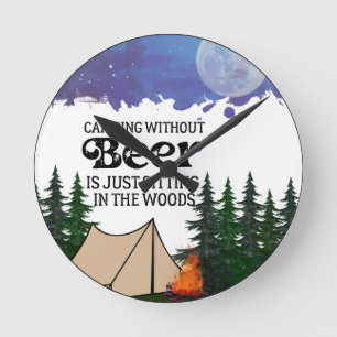 Camping Runde Wanduhr