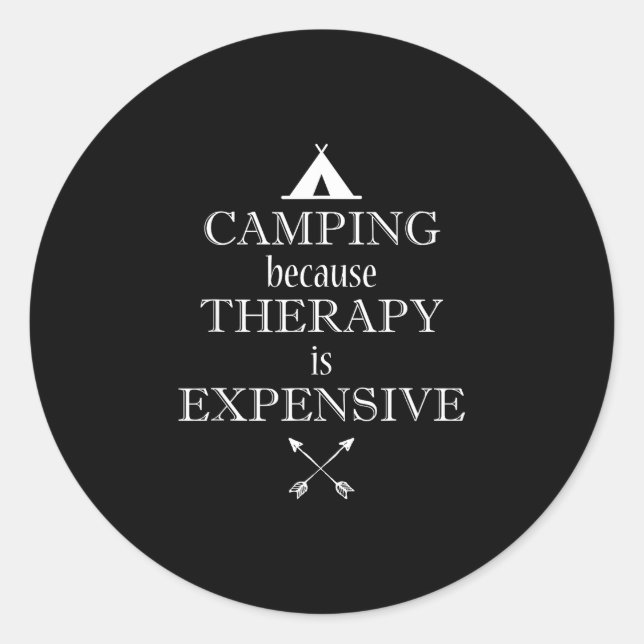 Camping  runder aufkleber (Vorderseite)