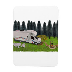Camping RV im Forest Camping Spot Magnet