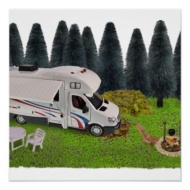 Camping RV im Forest Camping Spot Poster (Vorderseite)