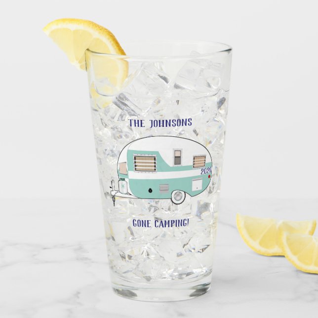 Camping RV Trailer Camper Bier Pint Trinken Glas (Vorderseite Ice)