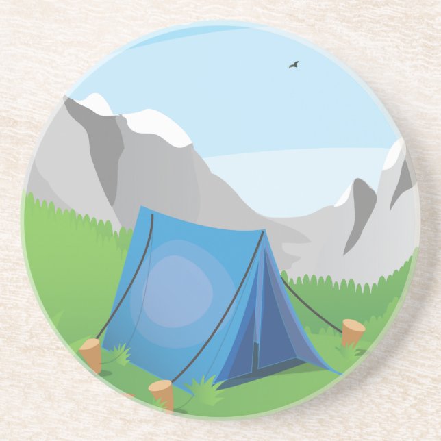 Camping Sandstein Untersetzer (Vorne)