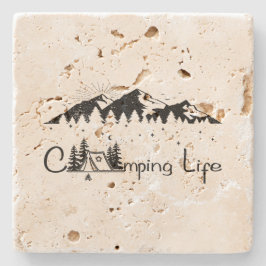Camping Scene Steinuntersetzer