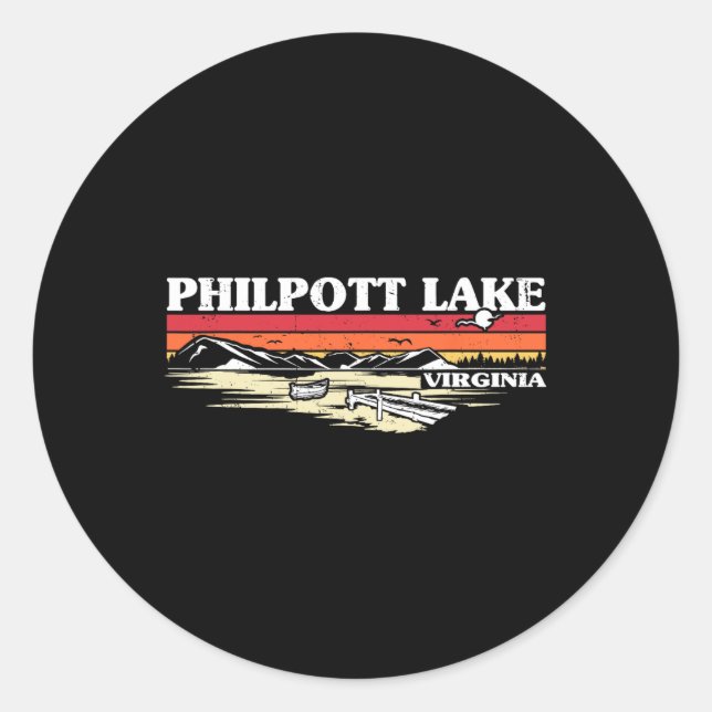 Camping Seebad Philpott Lak Runder Aufkleber (Vorderseite)