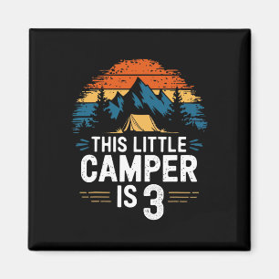 Camping-Shirt zum 3. Geburtstag für 3-jährige Kind Magnet