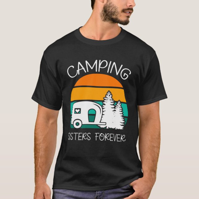 Camping Sisters Forever RV Camper With a Heart T-Shirt (Vorderseite)