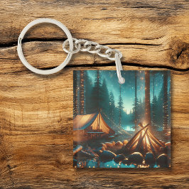 Camping-Site mit Hübschen Leuchten Schlüsselanhänger