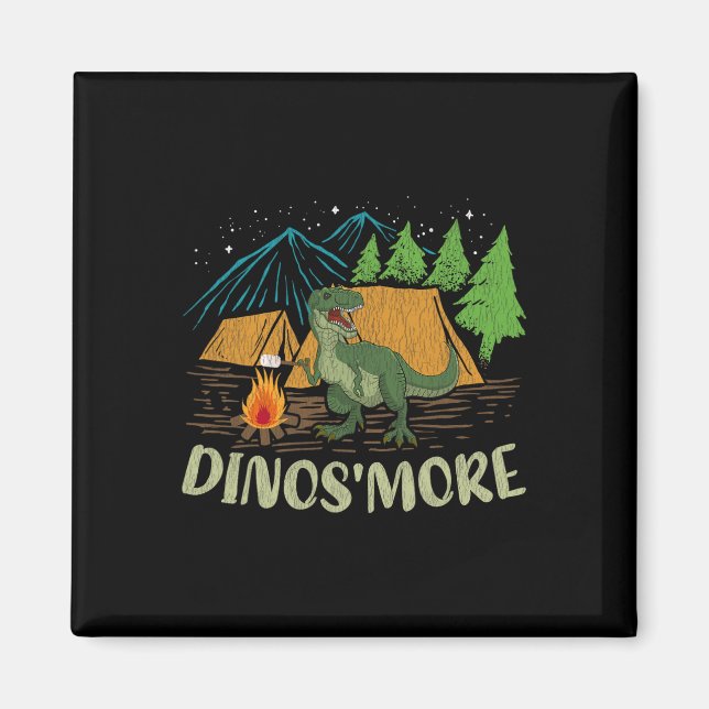 Camping S'more Dinosaur Liebhaber Lustiger Dinosau Magnet (Vorne)