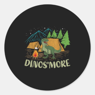 Camping Smore Dinosaur Lover Funny Dinosaur Campin Runder Aufkleber