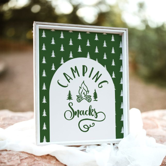 Camping Snacks One Happy Camper Geburtstag Poster (Von Creator hochgeladen)