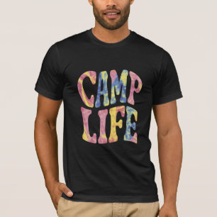 Camping Sommer Mädchen Camp Leben Tie-Die Retro  T-Shirt