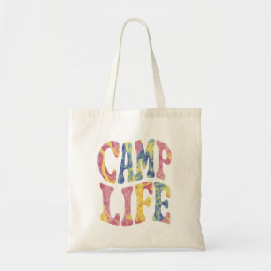 Camping Sommer Mädchen Camp Leben Tie-Die Retro  Tragetasche