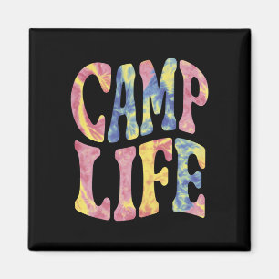 Camping Sommer Mädchen Camp Leben Tie-Dye Retro  Magnet