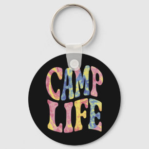 Camping Sommer Mädchen Camping Leben Tie-Die Retro Schlüsselanhänger