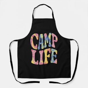 Camping Sommer Mädchen Camping Leben Tie-Die Retro Schürze
