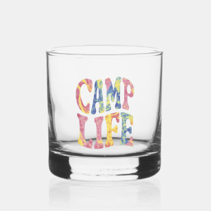 Camping Sommer Mädchen Camping Leben Tie-Dye Retro Whiskyglas