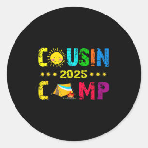 Camping Sommerferien Crew Cousin Camp 20 Runder Aufkleber