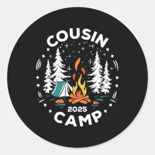 Camping-Sommerurlaub-Crew-Cousin-Camp 2025 Runder Aufkleber
