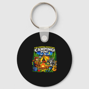 Camping-Spaß Abenteuer lustiges Lagerfeuer Outdoor Schlüsselanhänger