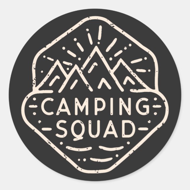 Camping Squad Adventure Buddy Camp Runder Aufkleber (Vorderseite)