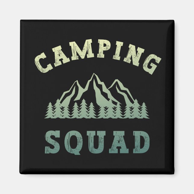 Camping Squad Camping Trip Gebirge Außenbereich Magnet (Vorne)