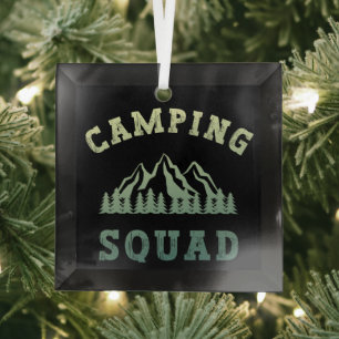 Camping Squad Camping Trip Gebirge Außenbereich Ornament Aus Glas