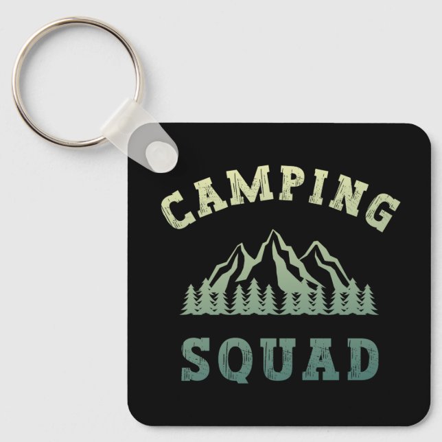 Camping Squad Camping Trip Gebirge Außenbereich Schlüsselanhänger (Vorderseite)