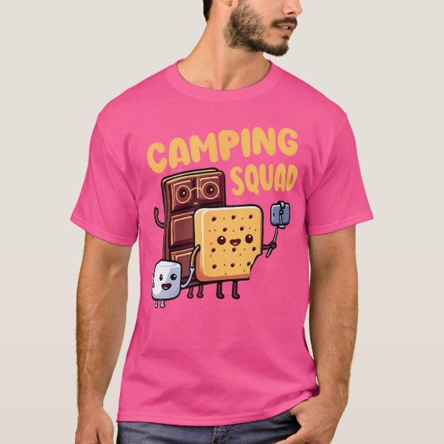 Camping Squad Funny Chocolate Marshmallow S T-Shirt (Vorderseite)