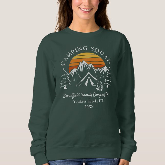 Camping Squad Retro Family Matching Mama Camp Sweatshirt (Vorderseite)