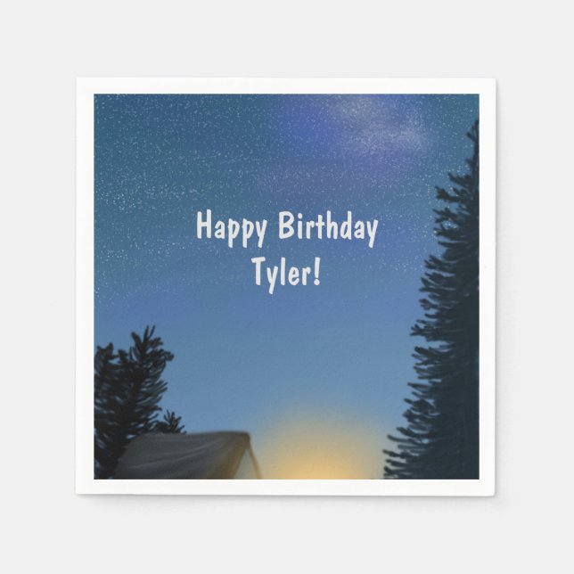 Camping Starry Night Party Serviette (Vorderseite)