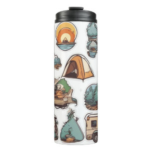 Camping-Sticker drucken Thermosbecher